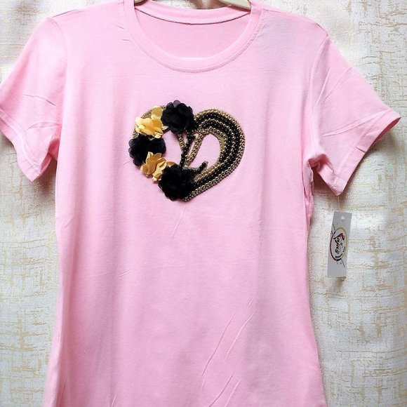 LVRhinestone HANDMADE, Ladies Tee, Bling T-Shirt, Perfect Gift. - Picture 3 of 4